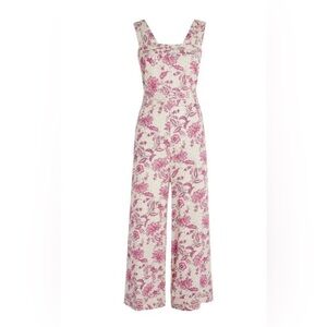 Misa Los Angeles NWOT Pink and White Frankie Floral Jumpsuit